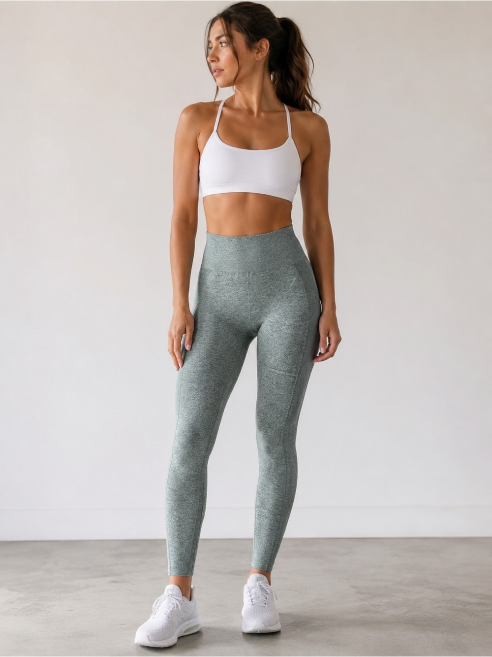 Gymshark Vital Seamless 2.0 Leggings Sage Gray Green Marl High Waist